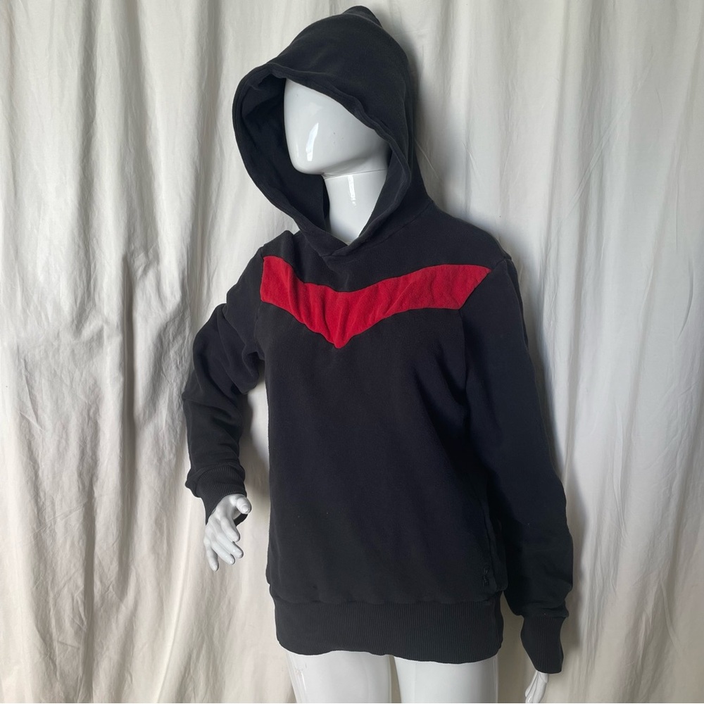 Diesel Black and Red Chevron Stripe Cotton Hoodie